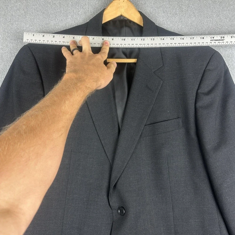 Tailors' Row Suit Mens 44R 36x31 Gray Wool 2 Piece Classic Fit Business Formal